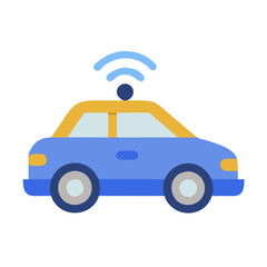 Fototapeta premium Self Driving Car Icon for Smart Transportation