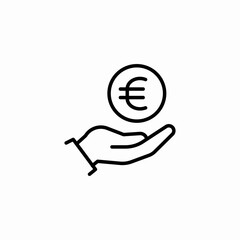 euro hand giving icon sign vector