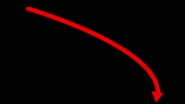 abstract business fall down arrow graph chart icon animation background 4k. Business decline trend.