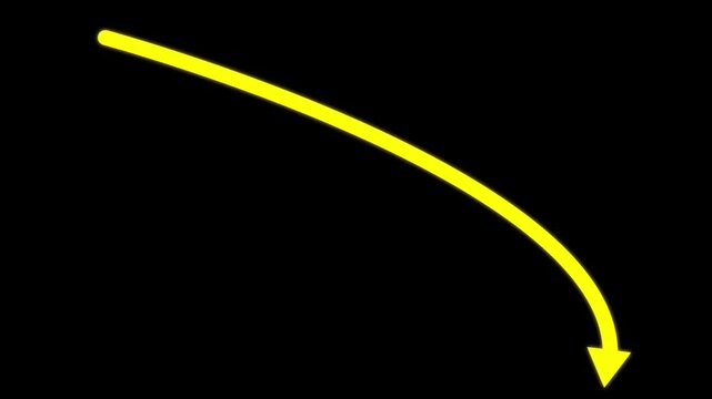 abstract business fall down arrow graph chart icon animation background 4k. Business decline trend.