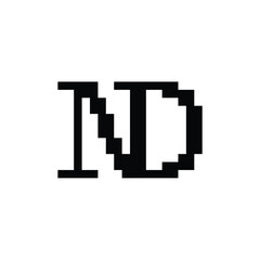 ND monogram logo design letter text name symbol monochrome logotype alphabet character simple logo