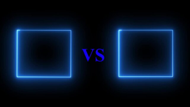neon blue and green color v and s icon animation VS sign symbol on black background