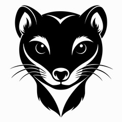 Weasel head silhouette vector black on white backgroundx7wwett