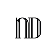 ND monogram logo design letter text name symbol monochrome logotype alphabet character simple logo