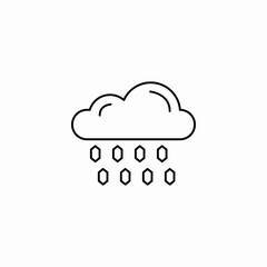 rain drops cloud icon sign vector