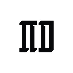 ND monogram logo design letter text name symbol monochrome logotype alphabet character simple logo
