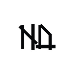 ND monogram logo design letter text name symbol monochrome logotype alphabet character simple logo