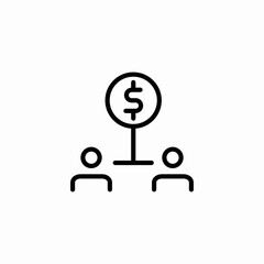 team dollar agreement icon sign vector