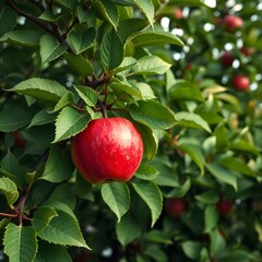 Red apple,apple on tree