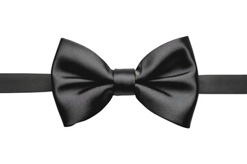 A dark satin bow tie item