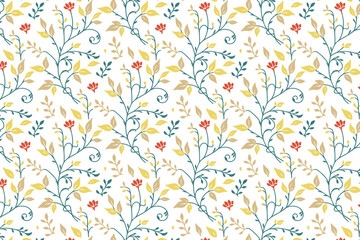 seamless floral wrapping paper design, outline fashion sketch textile, hand drawn cotton flower pattern, modern texture repeat art, one line pillow cover fabric, nature inspired stylish print