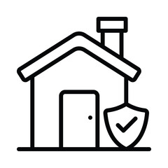 Home Insurance Vector outline icon. Eps10 file 