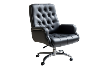 Black leather office chair
