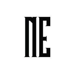 NE monogram logo design letter text name symbol monochrome logotype alphabet character simple logo