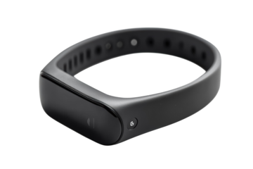 A black fitness tracker band