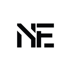 NE monogram logo design letter text name symbol monochrome logotype alphabet character simple logo