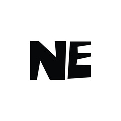 Obraz premium NE monogram logo design letter text name symbol monochrome logotype alphabet character simple logo