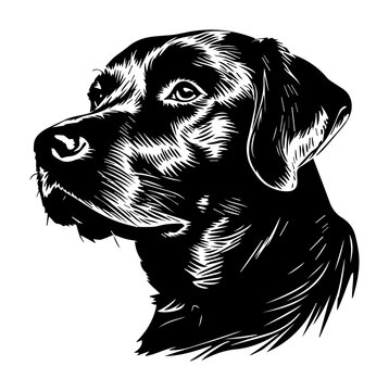 dog portrait head sketch style vector illustration