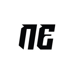 NE monogram logo design letter text name symbol monochrome logotype alphabet character simple logo