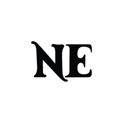 NE monogram logo design letter text name symbol monochrome logotype alphabet character simple logo