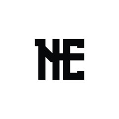 Fototapeta premium NE monogram logo design letter text name symbol monochrome logotype alphabet character simple logo