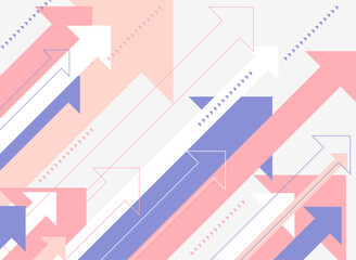 成長と前進を象徴する抽象的な矢印背景 &ndash; パステルカラーの上昇矢印パターン