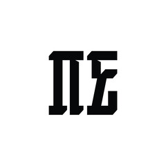 NE monogram logo design letter text name symbol monochrome logotype alphabet character simple logo