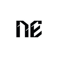NE monogram logo design letter text name symbol monochrome logotype alphabet character simple logo