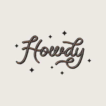 Howdy Western Greeting Rope Font