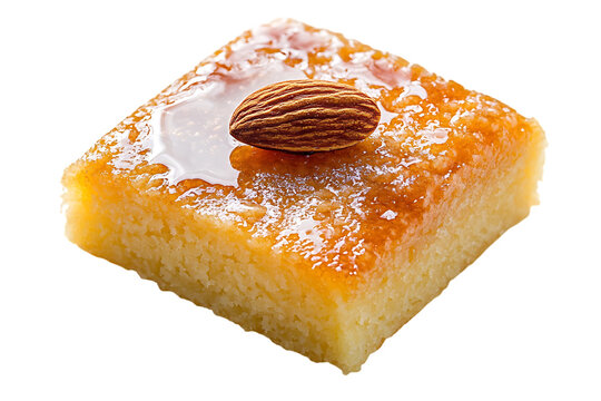 Delicious Basbousa Dessert Square on Transparent Background
