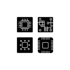 creative details Outline silhouette circuit board icon set vector illustration