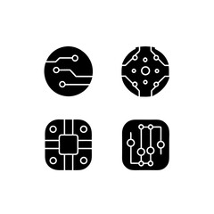 creative details Outline silhouette circuit board icon set vector illustration