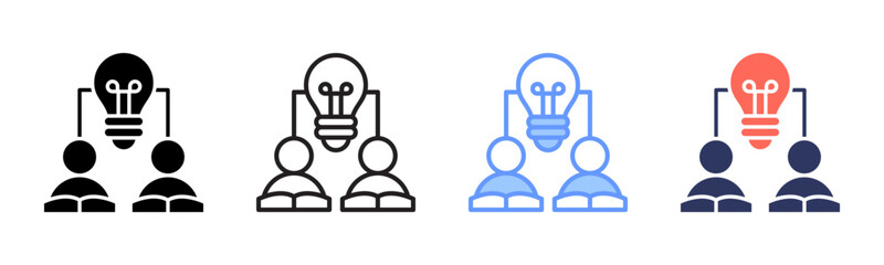 Knowledge Transfer icon sheet multiple style collection