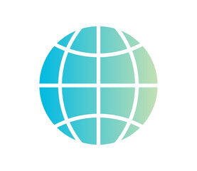 グラデーションの地球のアイコンイラスト　ベクター
