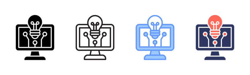 Digital Transformation icon sheet multiple style collection
