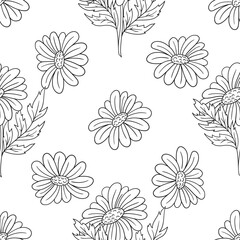 Monochrome cute pattern. Pattern for textiles in hand draw style