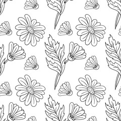 Monochrome cute pattern. Pattern for textiles in hand draw style