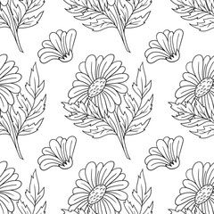 Monochrome cute pattern. Pattern for textiles in hand draw style