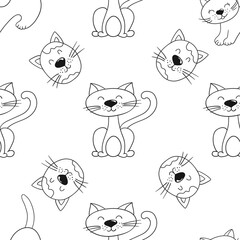 Monochrome cute pattern. Pattern for textiles in hand draw style