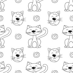 Monochrome cute pattern. Pattern for textiles in hand draw style