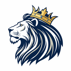 Fototapeta premium Create a bold vector illustration of a majestic lion incorporating a stylized royal 