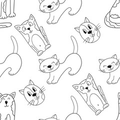 Monochrome cute pattern. Pattern for textiles in hand draw style