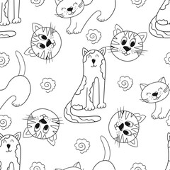 Monochrome cute pattern. Pattern for textiles in hand draw style