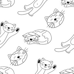 Obraz premium Monochrome cute pattern. Pattern for textiles in hand draw style