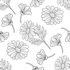 Monochrome cute pattern. Pattern for textiles in hand draw style