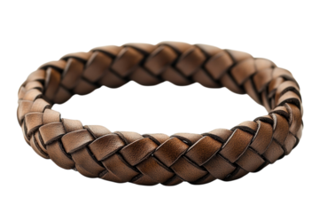 Braided brown leather band