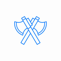 crossed battle axes icon sign vector