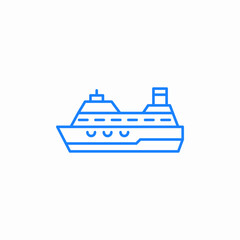 Obraz premium cruise ship liner icon sign vector