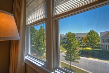 Sunny view from an interior window