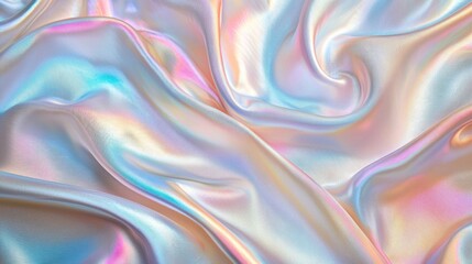 Obraz premium Abstract background of shimmering, iridescent fabric with soft folds and a play of colors.